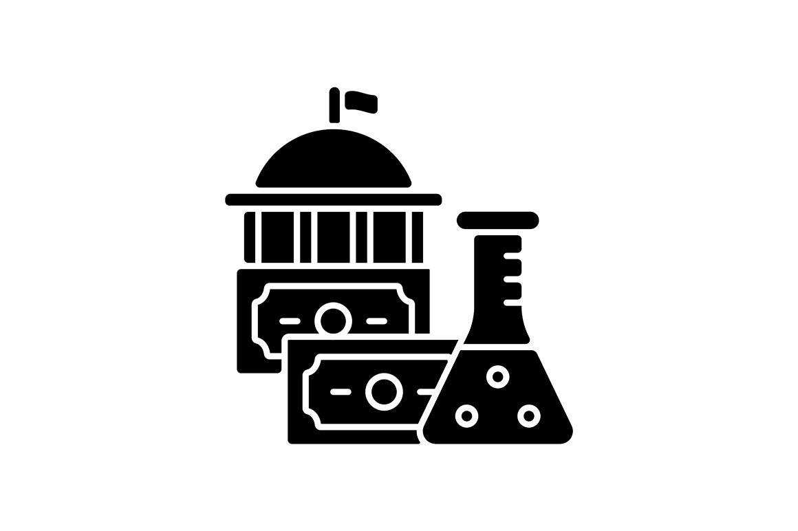 Clinical trials black glyph icons set on white space