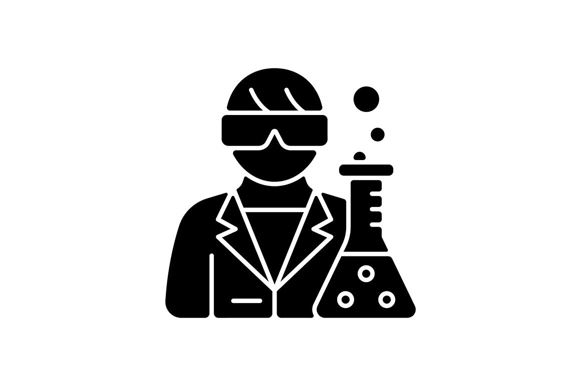 Clinical trials black glyph icons set on white space