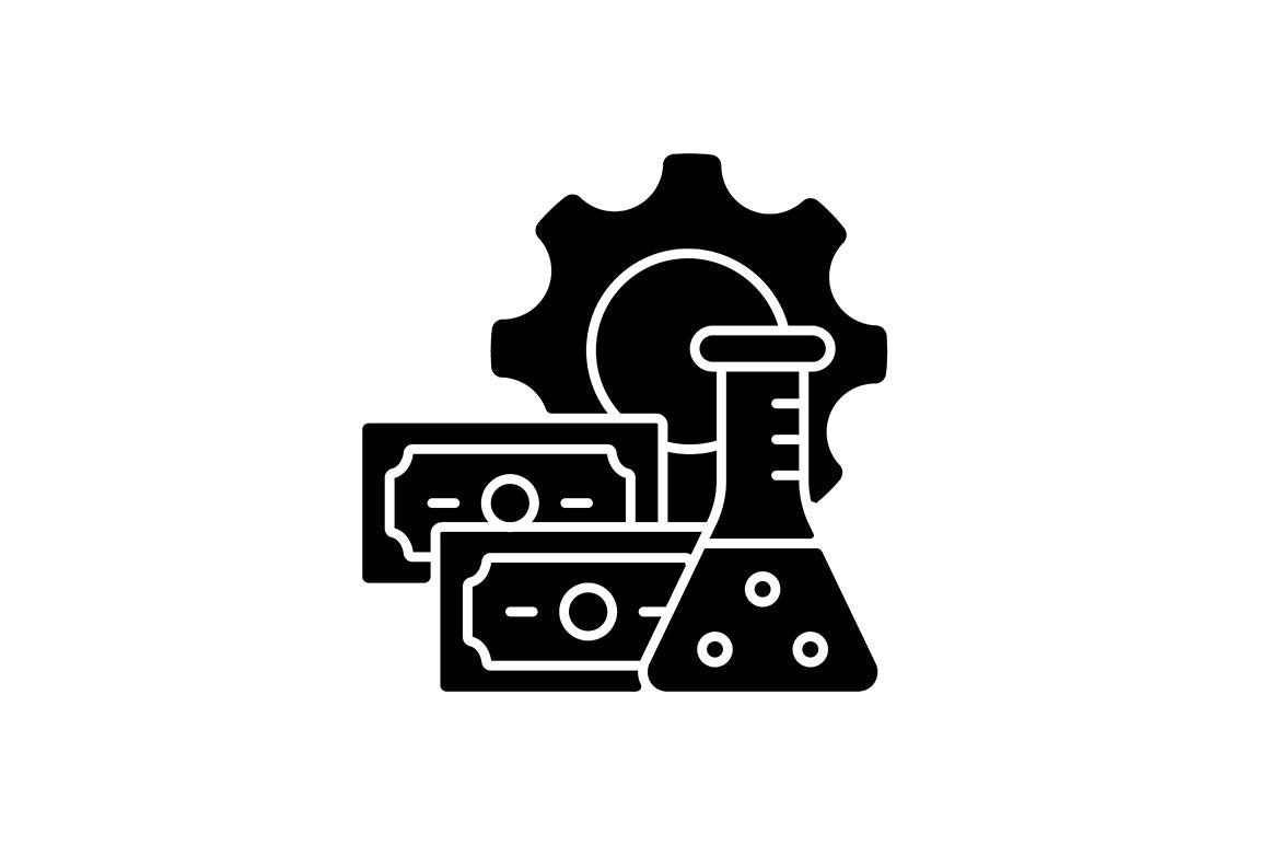 Clinical trials black glyph icons set on white space
