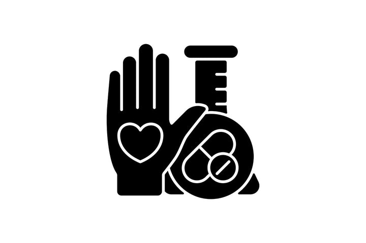 Clinical trials black glyph icons set on white space