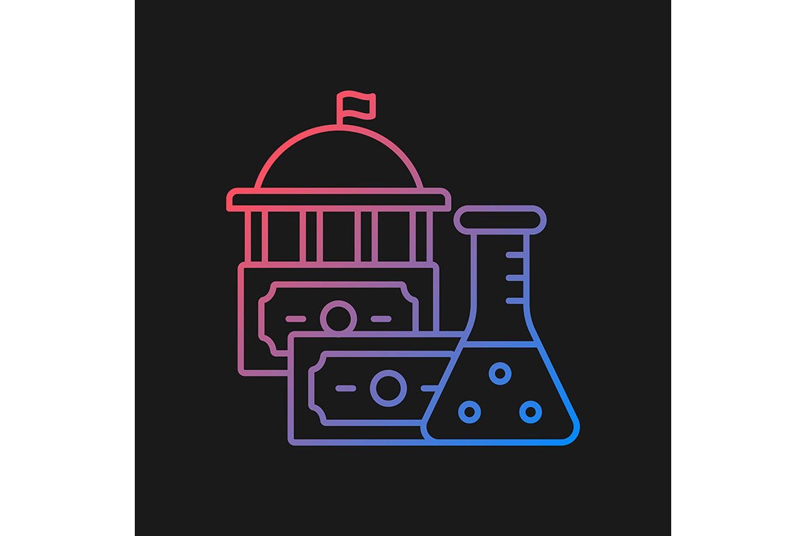 Clinical trials gradient icons set for dark and light mode