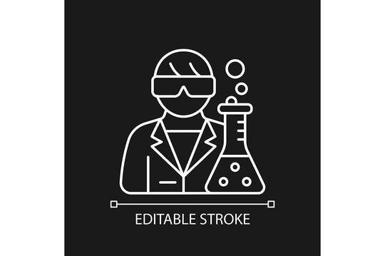 Clinical trials linear icons set for dark and light mode