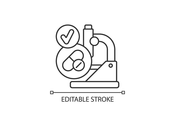 Clinical trials linear icons set for dark and light mode