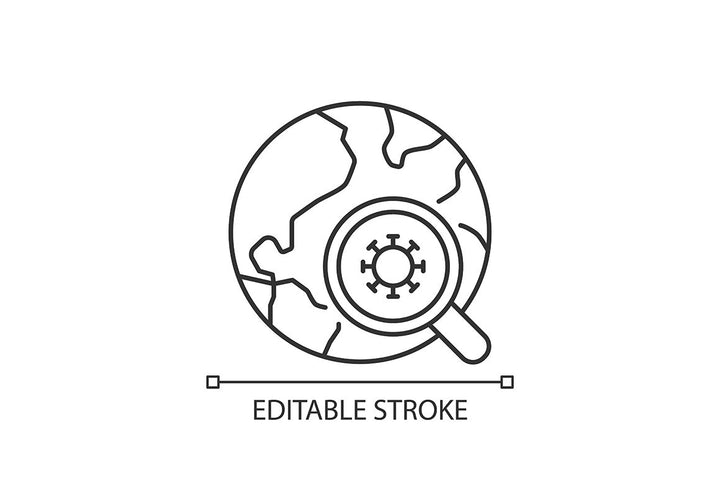 Clinical trials linear icons set for dark and light mode