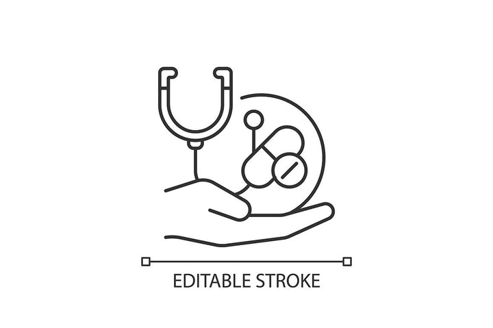 Clinical trials linear icons set for dark and light mode