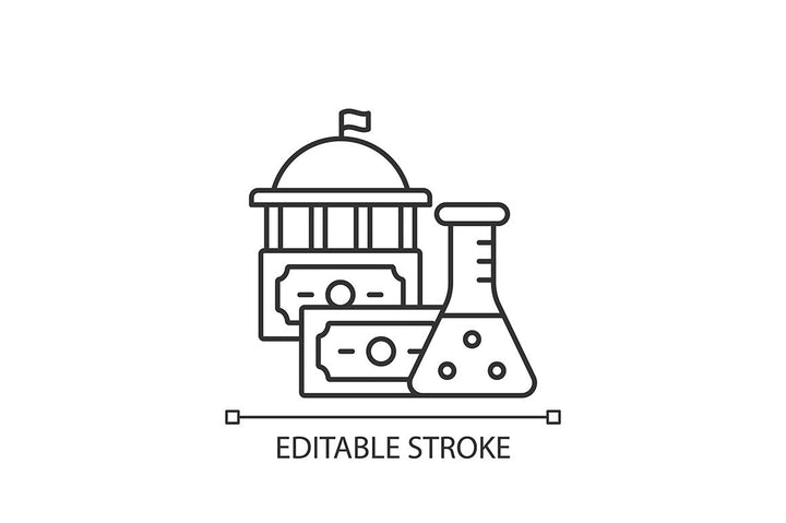 Clinical trials linear icons set for dark and light mode
