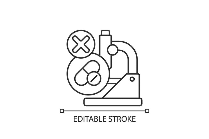 Clinical trials linear icons set for dark and light mode