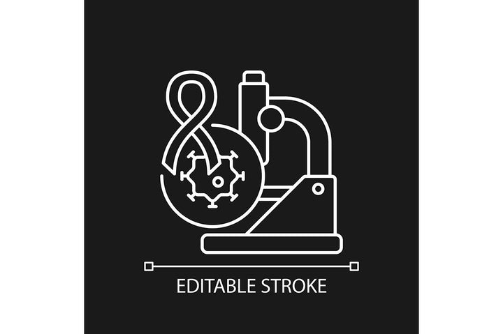 Clinical trials linear icons set for dark and light mode