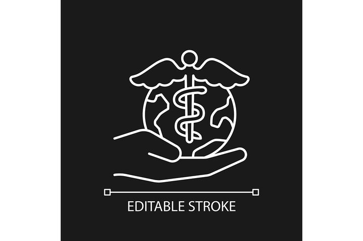 Clinical trials linear icons set for dark and light mode