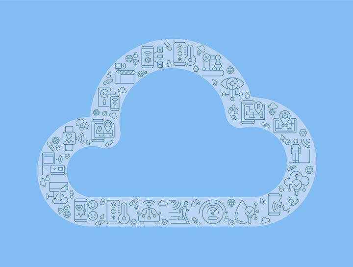 Cloud pixel perfect shaped concept filled with editable linear icons