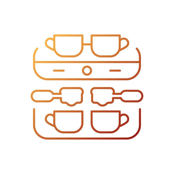Coffee and barista accessories gradient linear vector icons set
