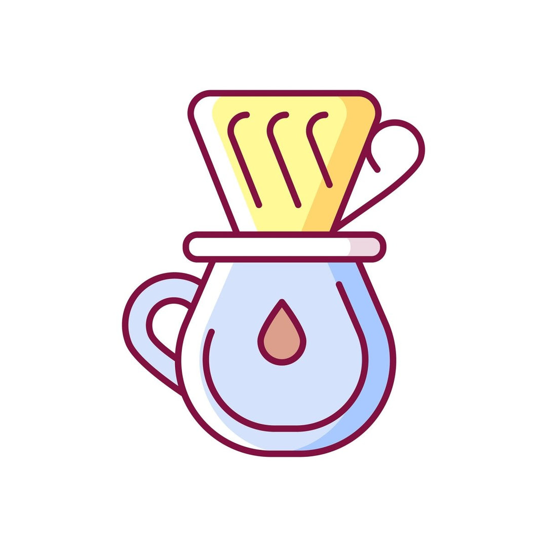 Coffee and barista accessories RGB color icons set