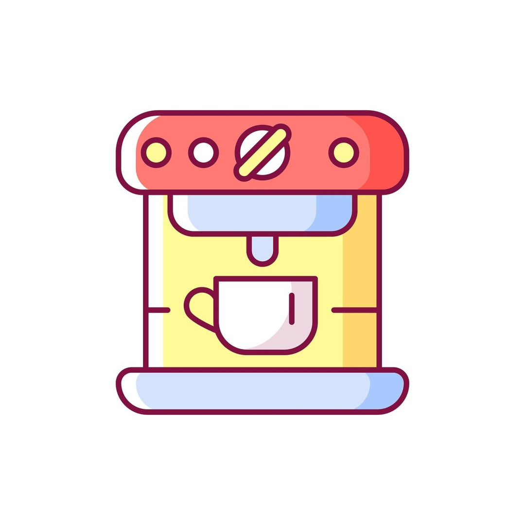 Coffee and barista accessories RGB color icons set