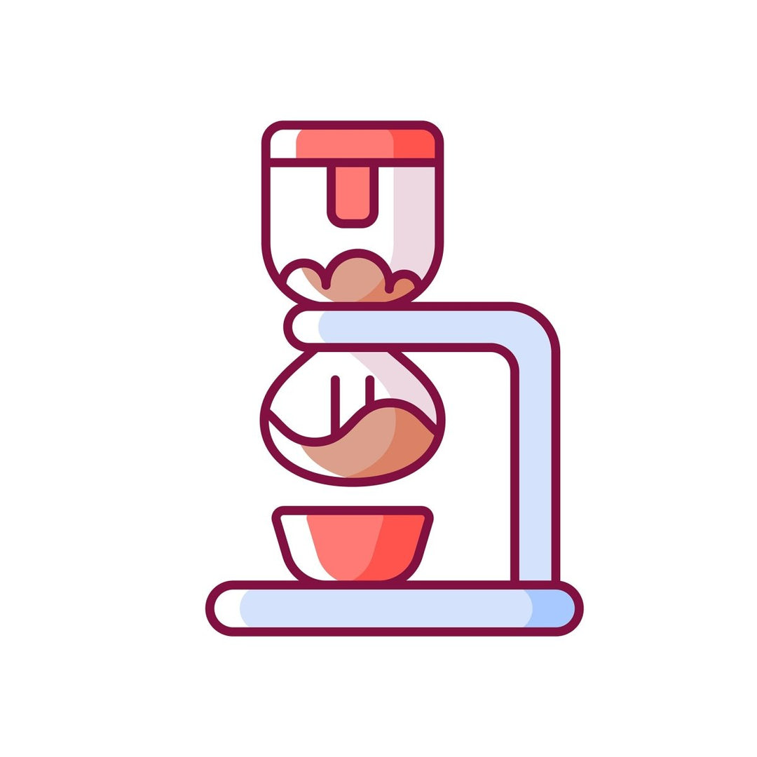 Coffee and barista accessories RGB color icons set