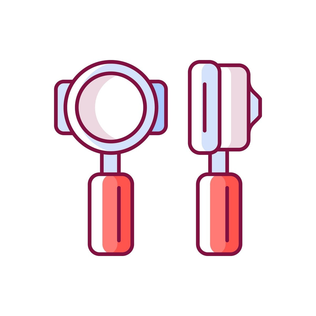 Coffee and barista accessories RGB color icons set