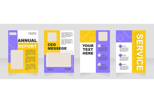 Colorful blank brochure layout design set