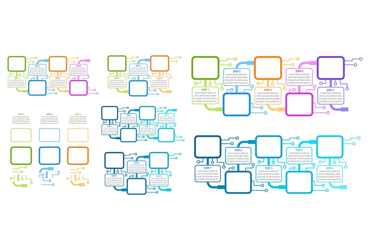 Colourful infographic chart design element set