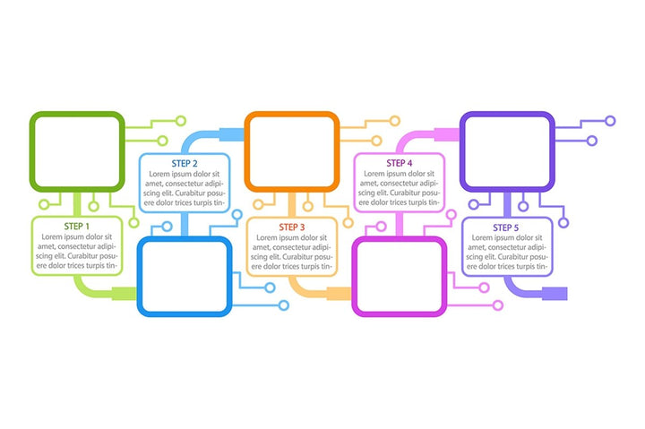 Colourful infographic chart design element set