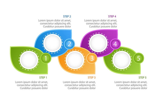 Colourful infographic chart design element set