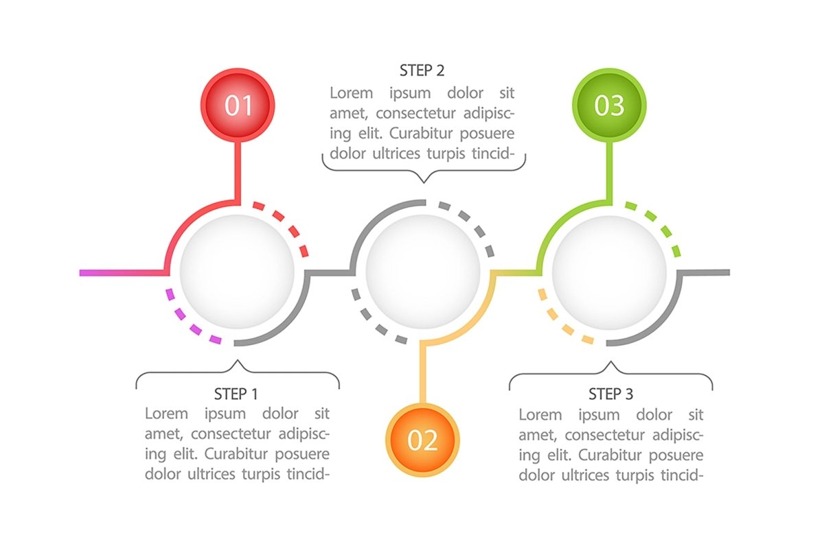 Colourful round infographic chart design element set
