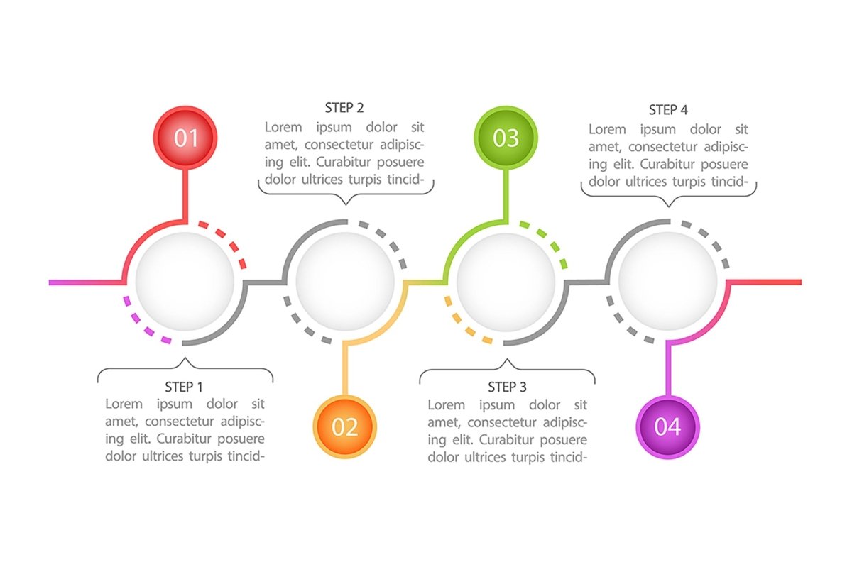 Colourful round infographic chart design element set
