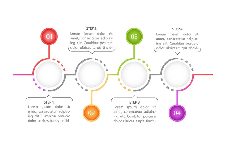 Colourful round infographic chart design element set