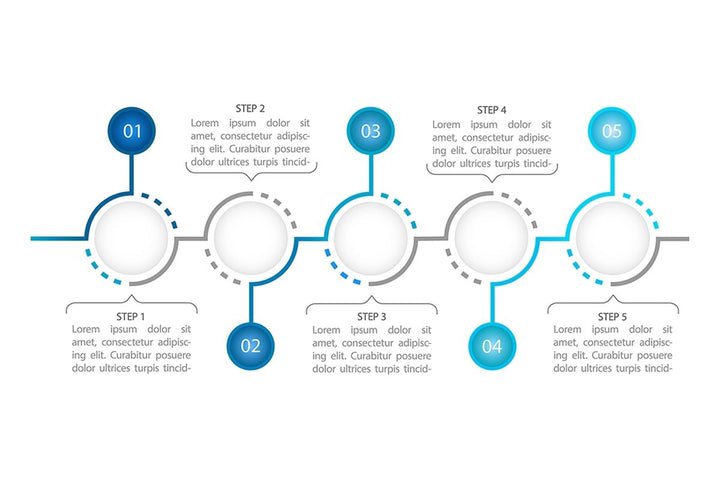 Colourful round infographic chart design element set