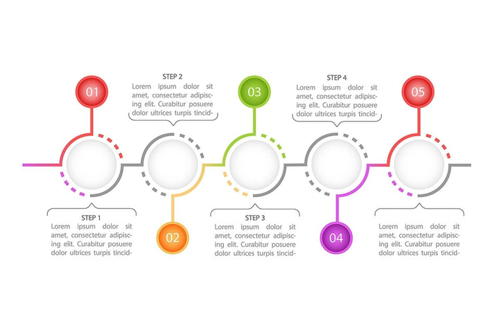 Colourful round infographic chart design element set