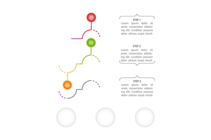 Colourful round infographic chart design element set