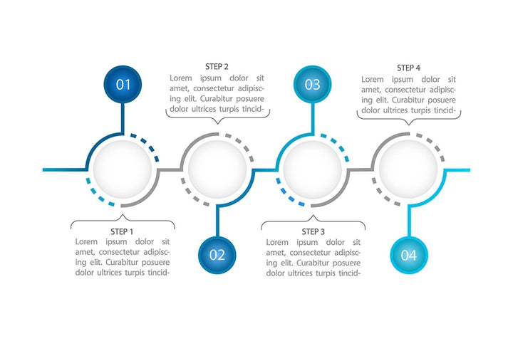 Colourful round infographic chart design element set