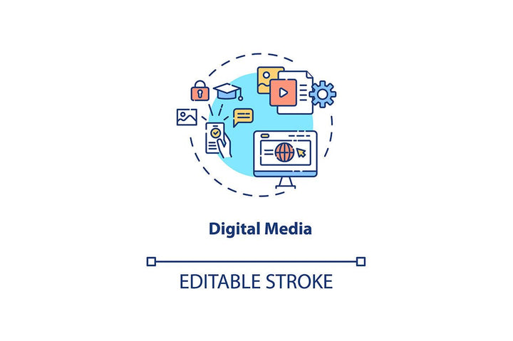 Communication strategy concept icons bundle