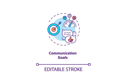Communication strategy concept icons bundle