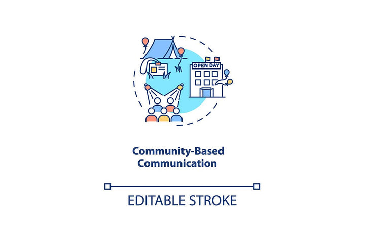 Communication strategy concept icons bundle