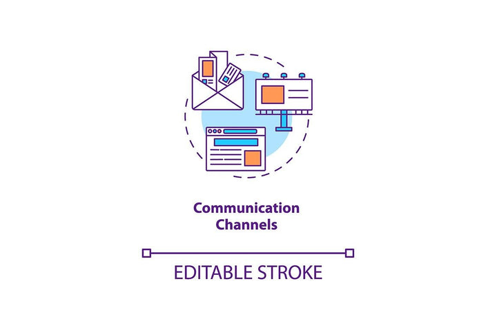 Communication strategy concept icons bundle
