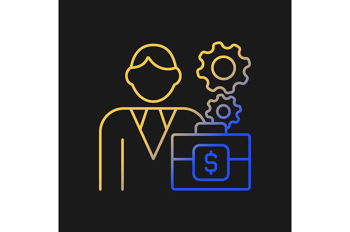 Company staff related gradient icons set for dark and light mode