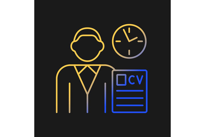 Company staff related gradient icons set for dark and light mode
