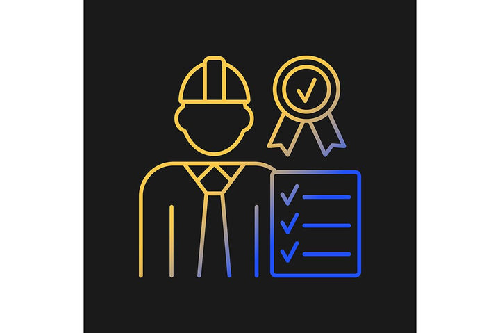 Company staff related gradient icons set for dark and light mode