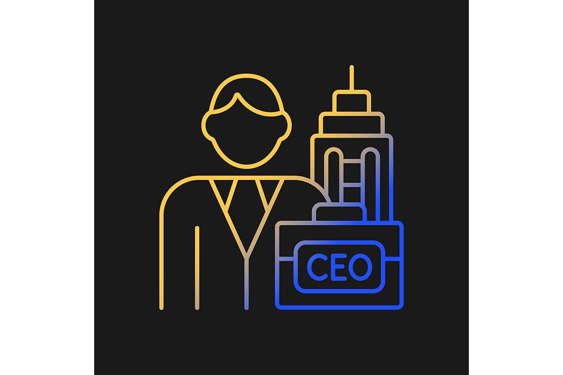Company staff related gradient icons set for dark and light mode