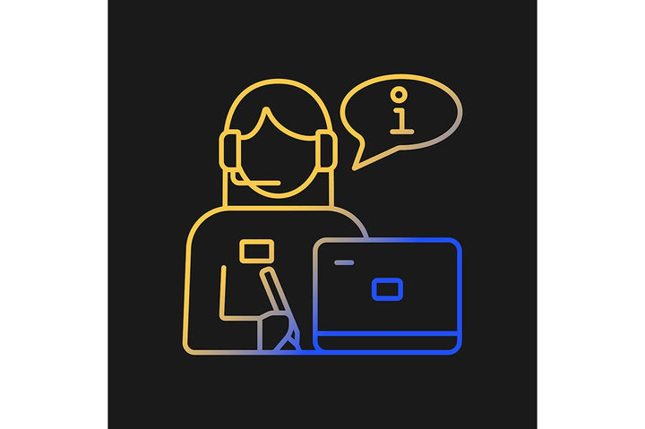 Company staff related gradient icons set for dark and light mode