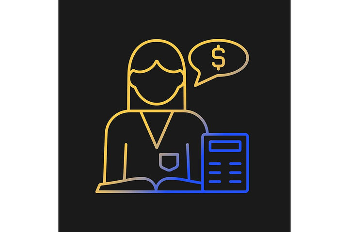Company staff related gradient icons set for dark and light mode