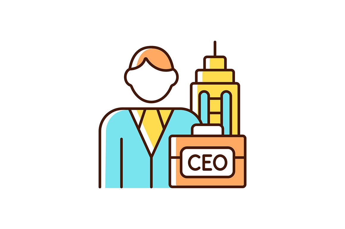 Company staff related light and dark theme RGB color icons set