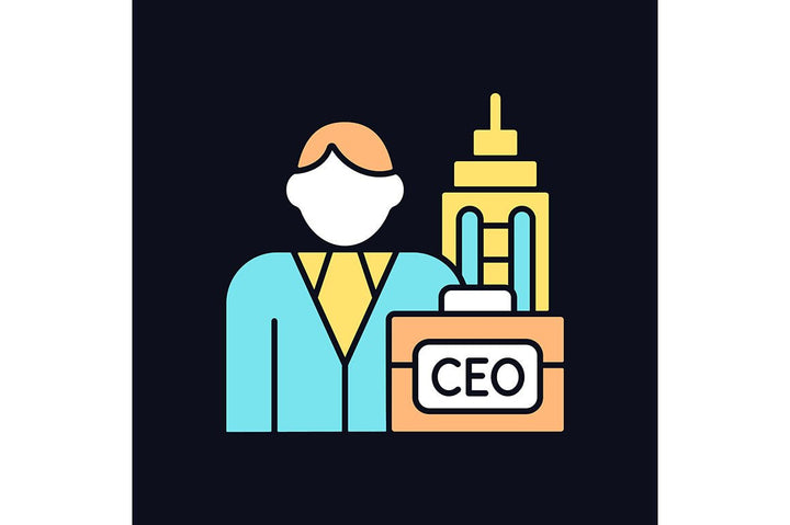 Company staff related light and dark theme RGB color icons set