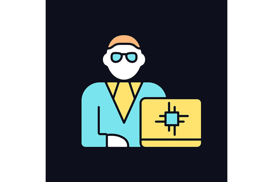 Company staff related light and dark theme RGB color icons set