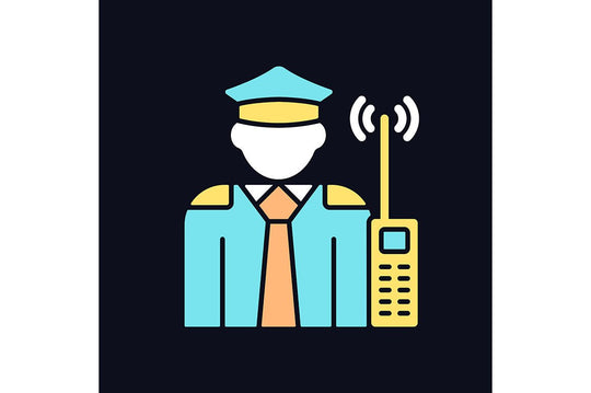Company staff related light and dark theme RGB color icons set