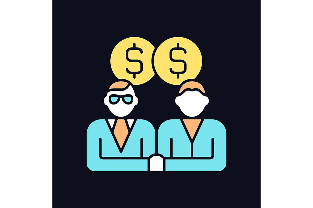 Company staff related light and dark theme RGB color icons set