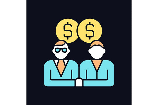 Company staff related light and dark theme RGB color icons set