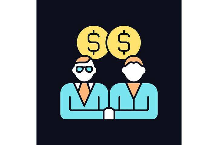 Company staff related light and dark theme RGB color icons set