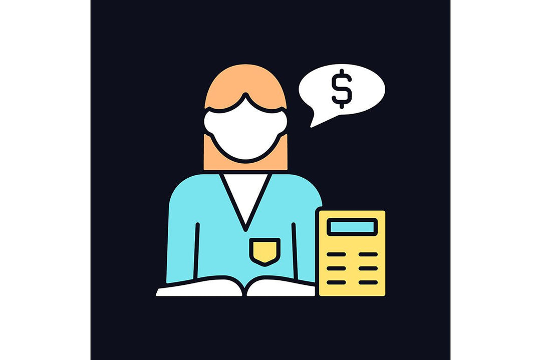 Company staff related light and dark theme RGB color icons set