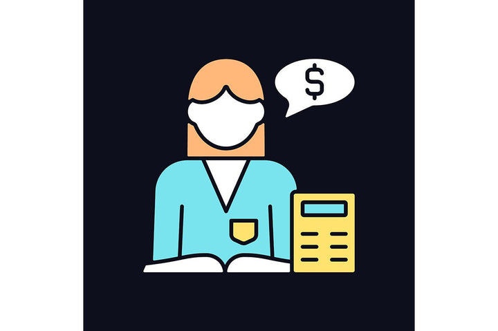 Company staff related light and dark theme RGB color icons set