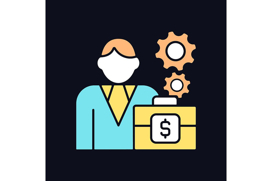 Company staff related light and dark theme RGB color icons set